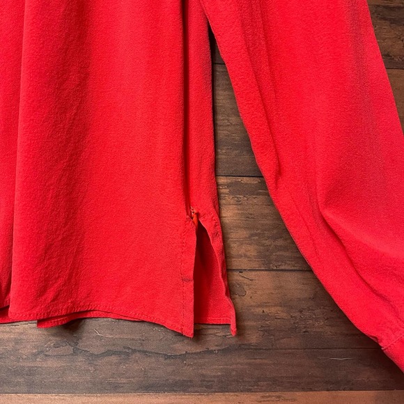 Lafayette 148 New York Women's Red Silk Blend Long Sleeve Blouse Size 6 - Picture 5 of 6